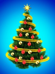 3d tinsel orange