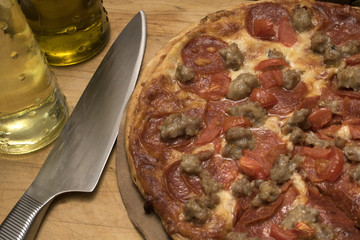 Pepperoni and Sausage Pizza