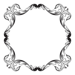 Classical baroque ornament vector 