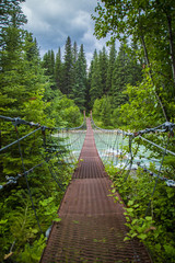 Fototapeta premium most linowy nad rzeką