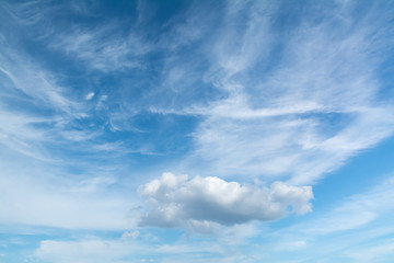 Naklejka na ściany i meble Blue sky with white clouds