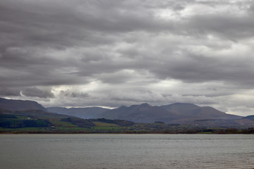 Simple sea and mountain.