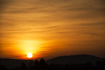 Sonnenuntergang in den hessischen Mittelgebirgen