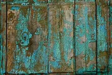 Деревянная текстура из старой зелёной стены