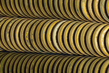 Columns of gold coins, piles of coins background
