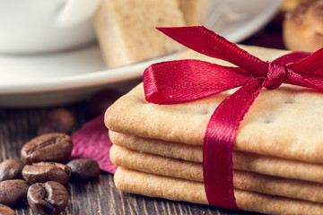 Biscuits on table