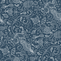 Paisley Beautiful golden seamless background.