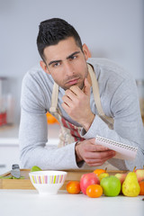 man thinking of dessert ideas from fruits