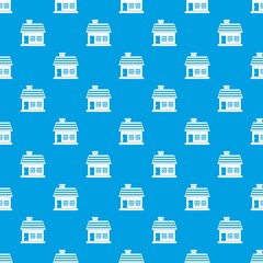 One-storey house pattern seamless blue