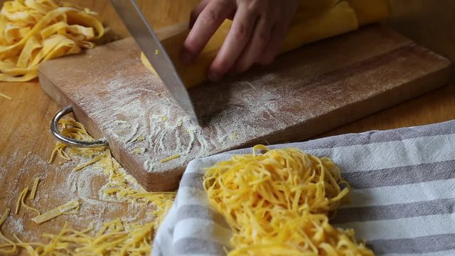 Homemade thin tagliatelle - TAGLIOLINI