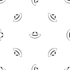 Sea hat pattern seamless black