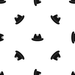 Man hat pattern seamless black