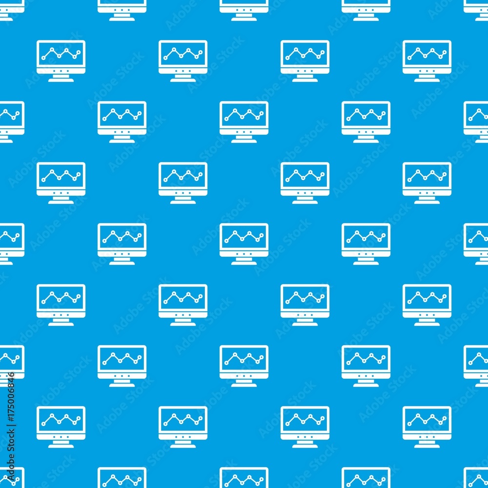 Poster graph in computer screen pattern seamless blue