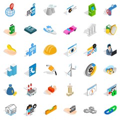 Helmet icons set, isometric style