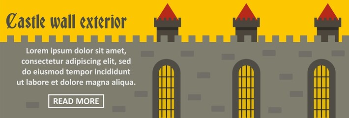Castle wall exterior banner horizontal concept © ylivdesign