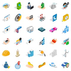 Concern icons set, isometric style
