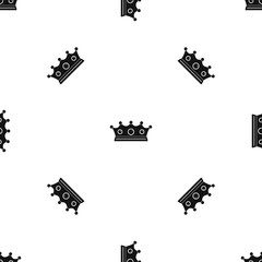 Jewelry crown pattern seamless black