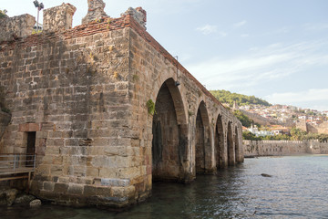 Medieval shipyard by the sea in Alanya, Turkey