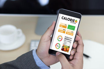 CALORIE  counting counter application Medical eating healthy Diet concept