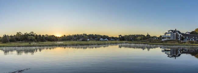 scenic sunrise at the canals in Essex