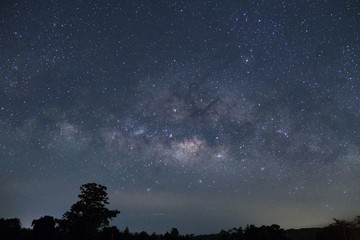 Starry night sky, milky way galaxy with stars and space dust in the universe