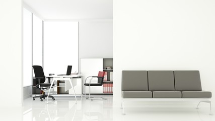 interior office space wall decoration empty - 3D Rendering