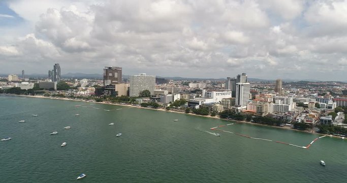 Skyline of Pattaya from aerial view, Pattaya city, Chonburi, Thailand