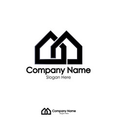 isolated black color real estate logo