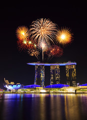 firework over Singapore cityscape © geargodz