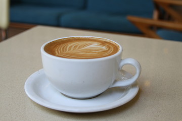 A Cup of Latte in a Coffee Shop