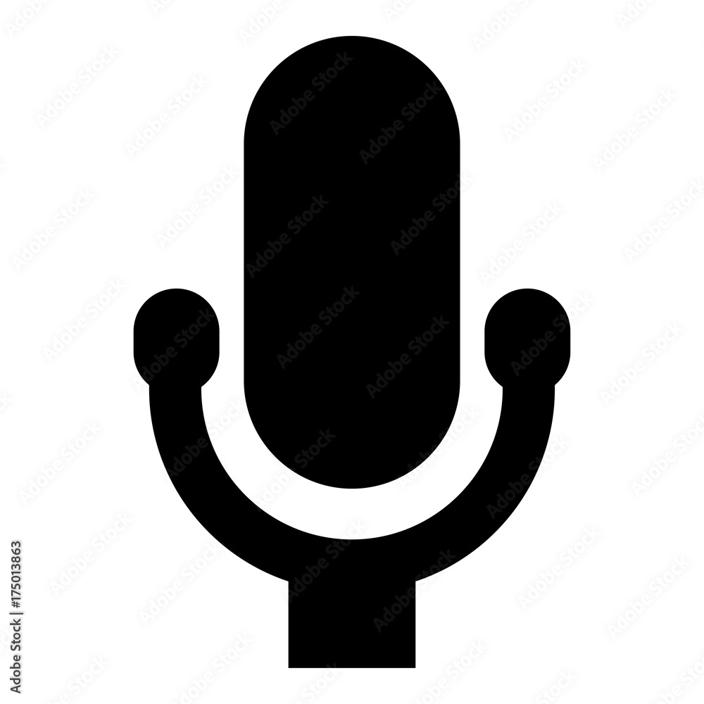 Wall mural microphone icon on white background