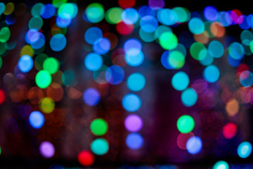 Abstract circular bokeh at night background.