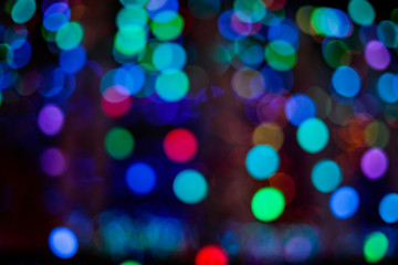 Naklejka premium Abstract circular bokeh at night background.