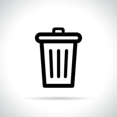 bin icon on white background