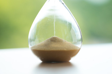 Sand clock, business time management concept