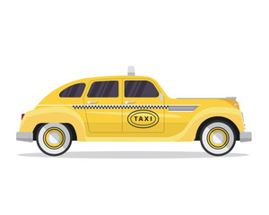 Fototapeta na wymiar Modern Urban Yellow Taxi Vehicle Illustration 