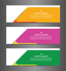 Set three colorful abstract modern banner texture. Vector banner background for web banner design