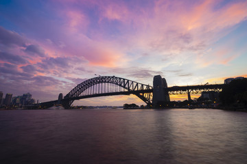 Obraz premium Sydney Harbour Bridge at sunset