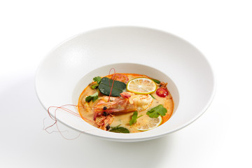 Special dishes of Pan-Asian cuisine in white plate