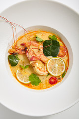 Special dishes of Pan-Asian cuisine in white plate