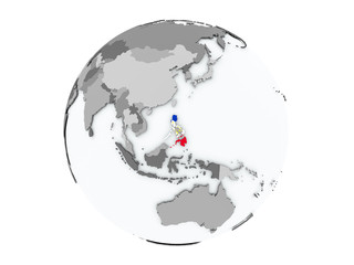 Obraz premium Philippines on globe isolated