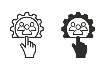 Digital interaction vector icon.