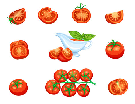 Set red tomato