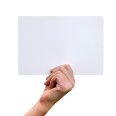 Fototapeta premium Female hands with clean sheet of paper