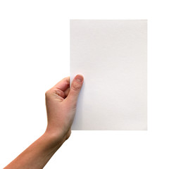 Fototapeta premium Female hands with clean sheet of paper