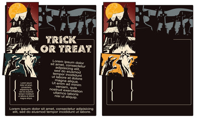 Obraz premium Stock illustration. Halloween template flyer.