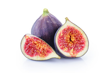 Fresh figs isolated on white background.