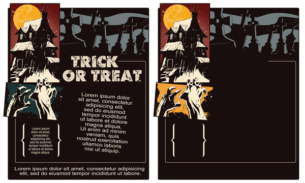 Stock illustration. Halloween template flyer.