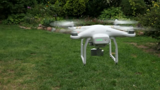 Drone Quadcopter Hovering In The Air
