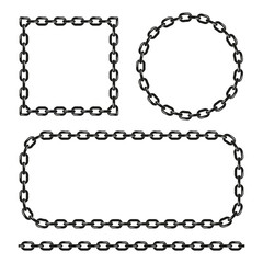Simple black and white chain frames set